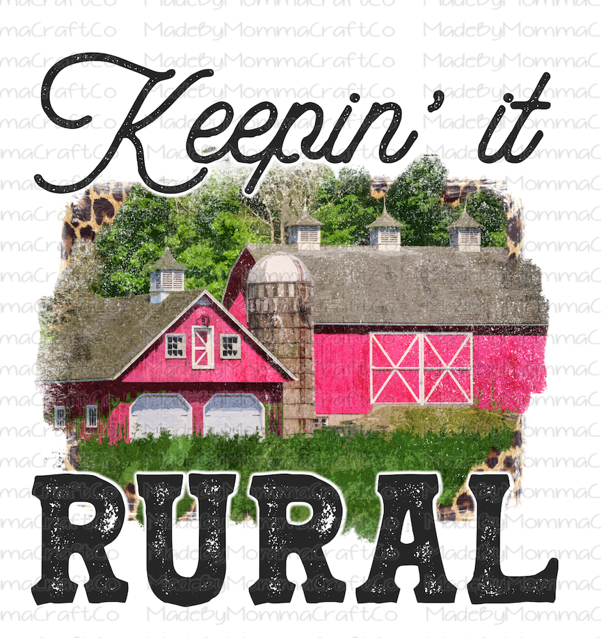 Keepin' It Rural Pink Barn - Cheat Clear Waterslide™ or White Cast Sticker