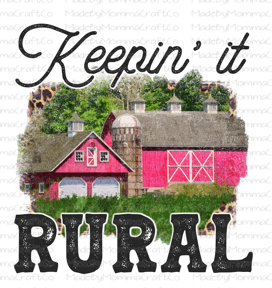 Keepin&#39; It Rural Pink Barn - Cheat Clear Waterslide™ or White Cast Sticker