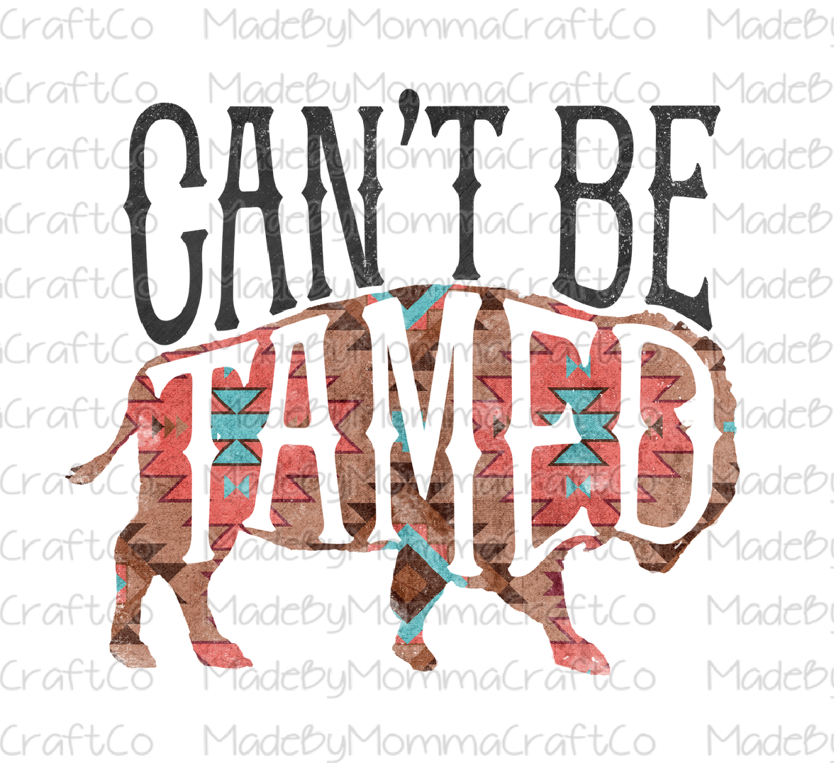 Can&#39;t Be Tamed Buffalo Aztec Cheat Clear Waterslide™ or White Cast Sticker