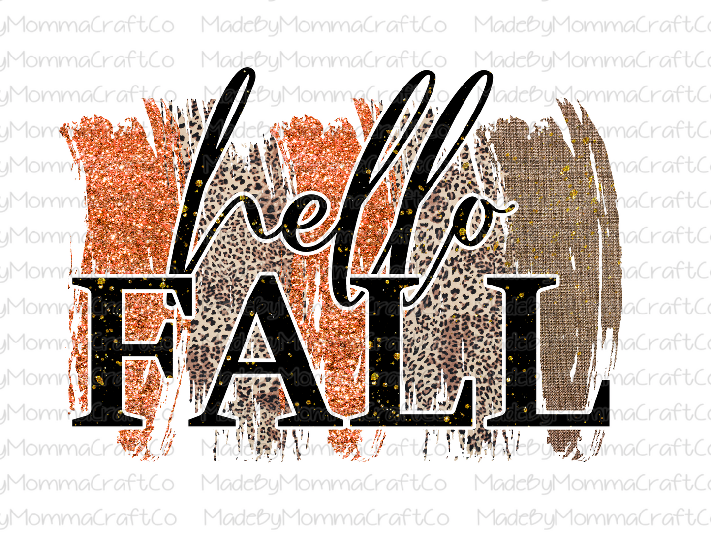 Hello Fall - Brush Stroke - Cheat Clear Waterslide™ or White Cast Sticker