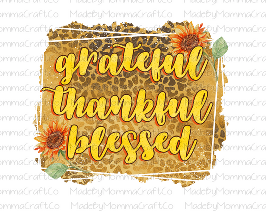 Grateful Thankful Blessed - Cheat Clear Waterslide™ or White Cast Sticker