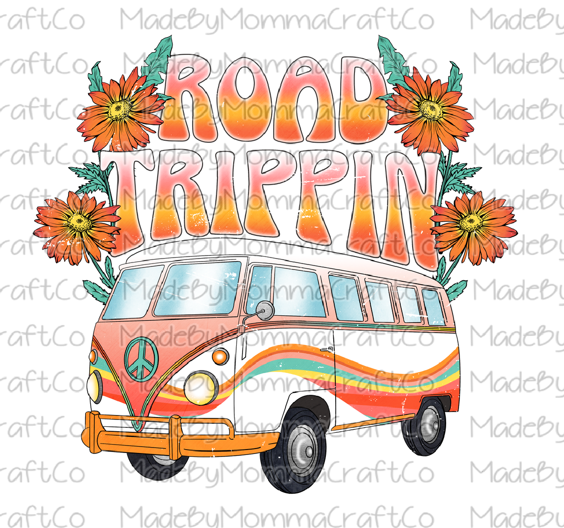 Road Trippin VW Hippie Bus Cheat Clear Waterslide™ or White Cast Sticker