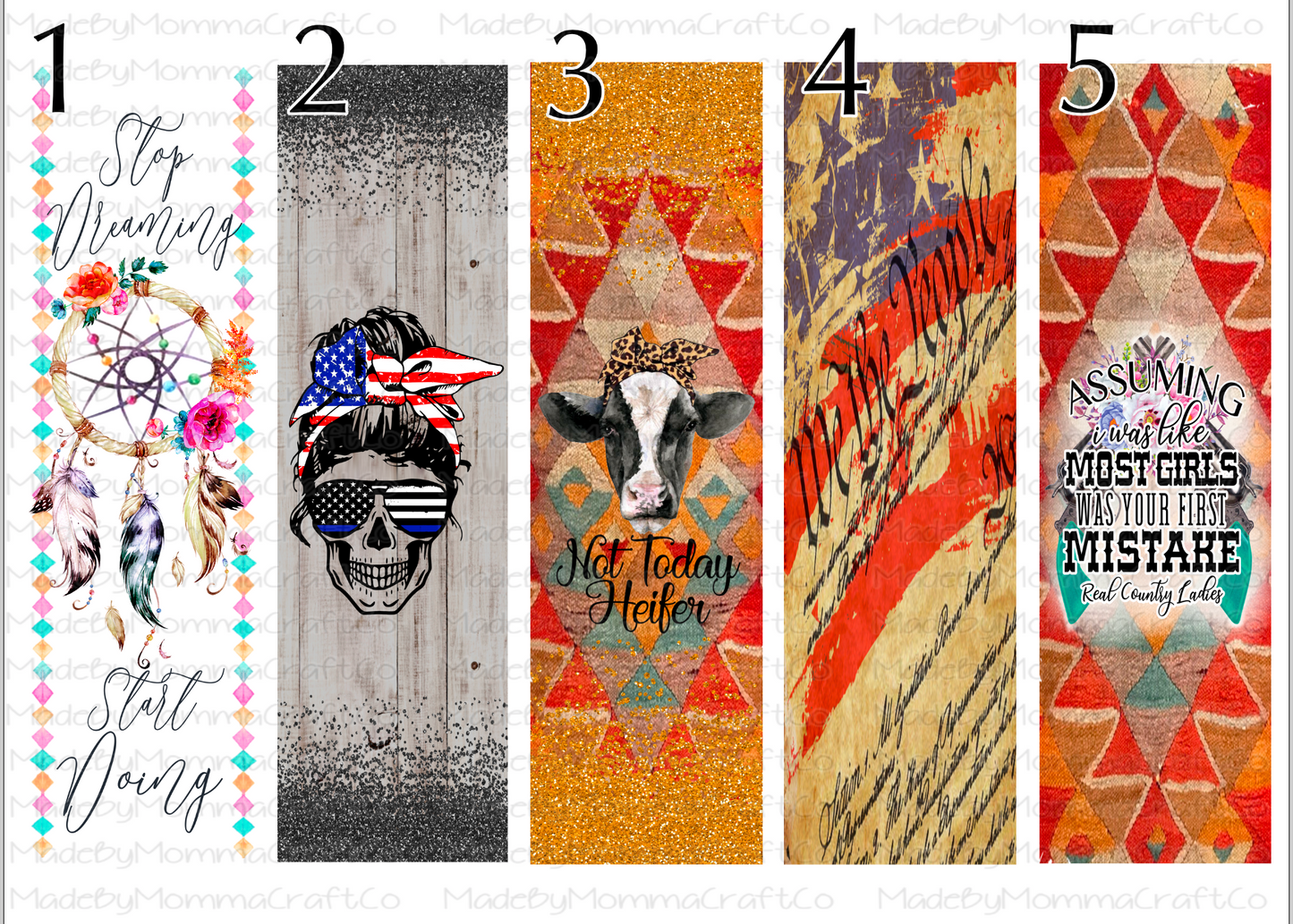 Boho Dream Catcher - We the People America - Heifer - Pistols - Blue Line Skull Pen wraps - Printed Waterslide or Digital Download