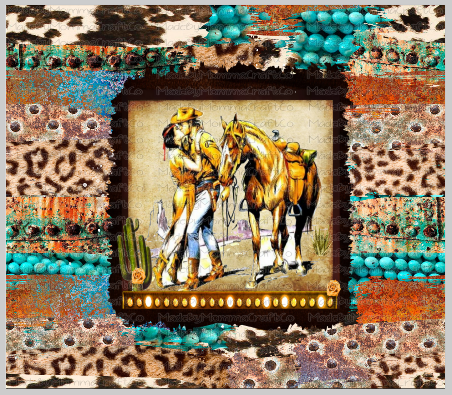 Cowboy and Indian Sublimation or Waterslide Wrap + Pen Wrap Set