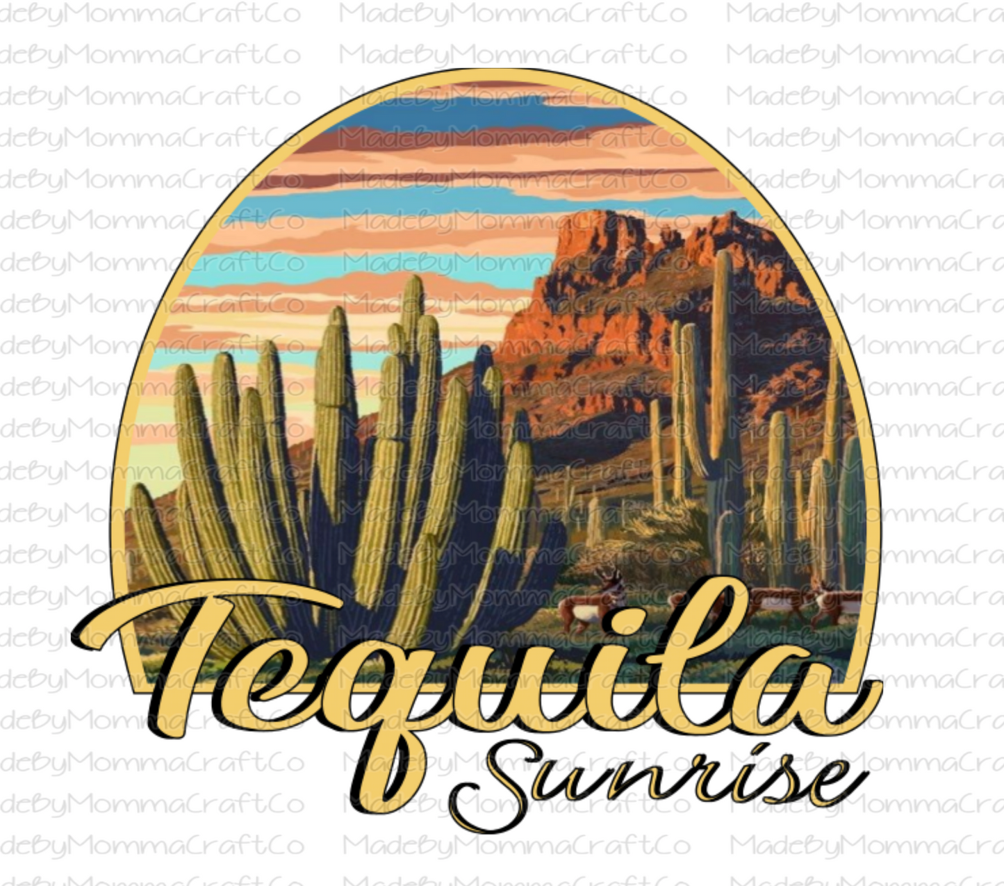 Tequila Sunrise Western-Cheat Clear Waterslide™ or White Cast Sticker