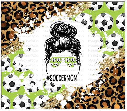 Soccer Mom Messy Bun Sublimation Tumbler Wrap - Or Clear Waterslide Wrap