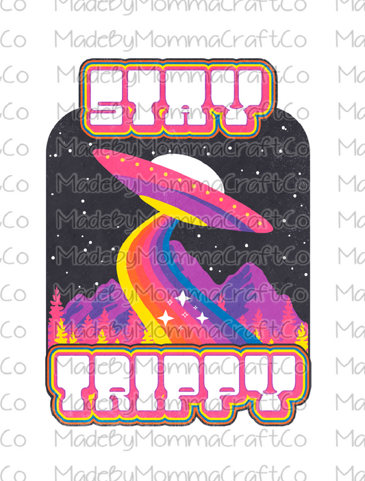 Retro Stay Trippy Ufo Rainbow - Cheat Clear Waterslide™ or White Cast Sticker