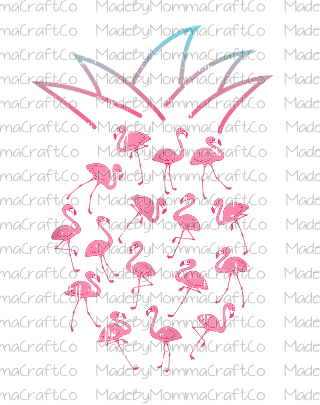 Pineapple - Flamingo - Cheat Clear Waterslide™ or White Cast Sticker