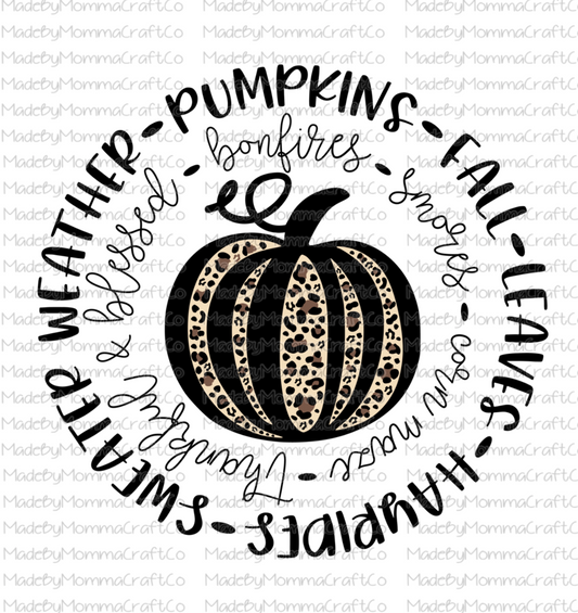 Fall leopard Pumpkin - Cheat Clear Waterslide™ or White Cast Sticker