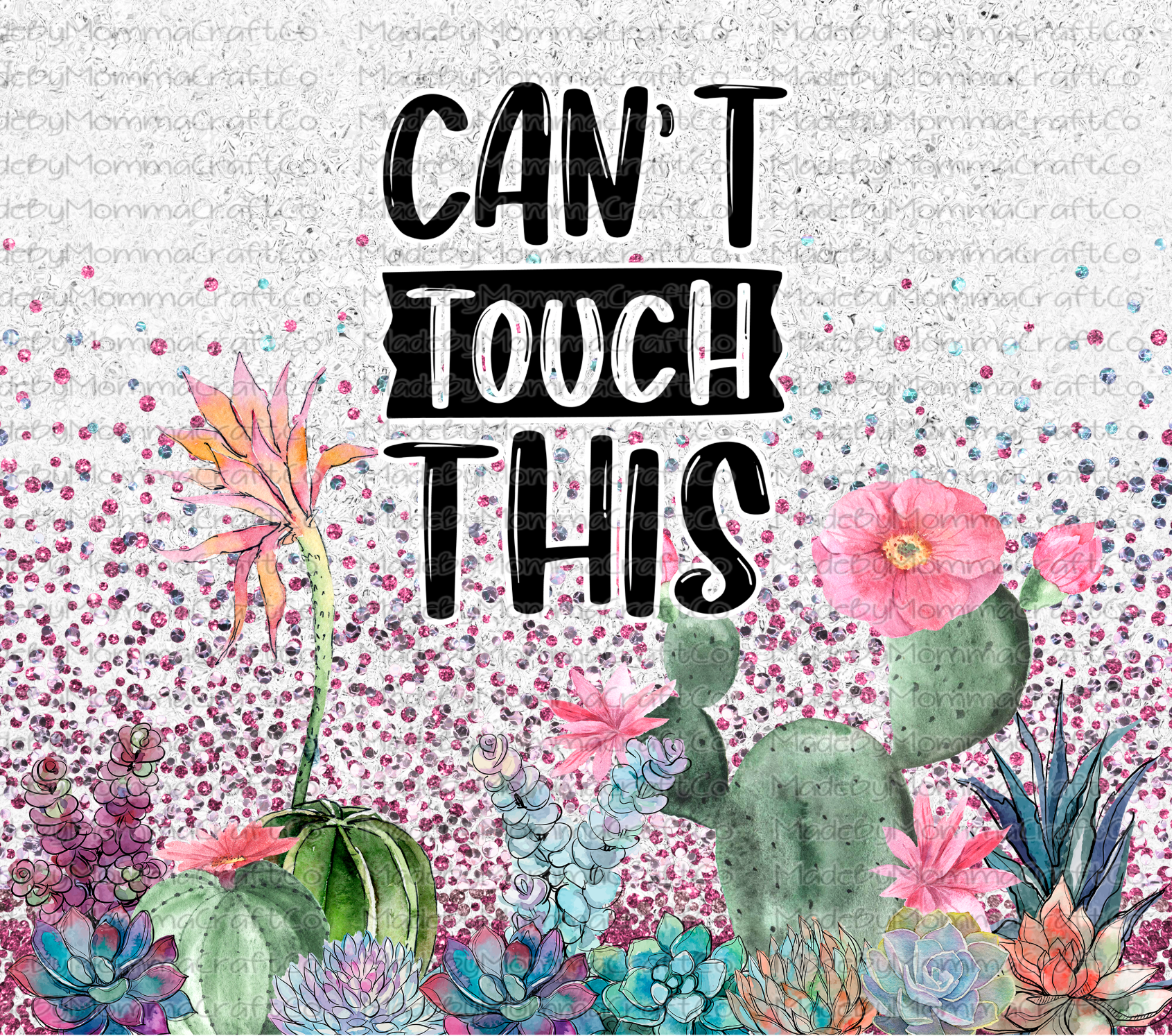 Can&#39;t Touch This Cactus Succulent Sublimation or Waterslide Wrap + Pen Wrap Set