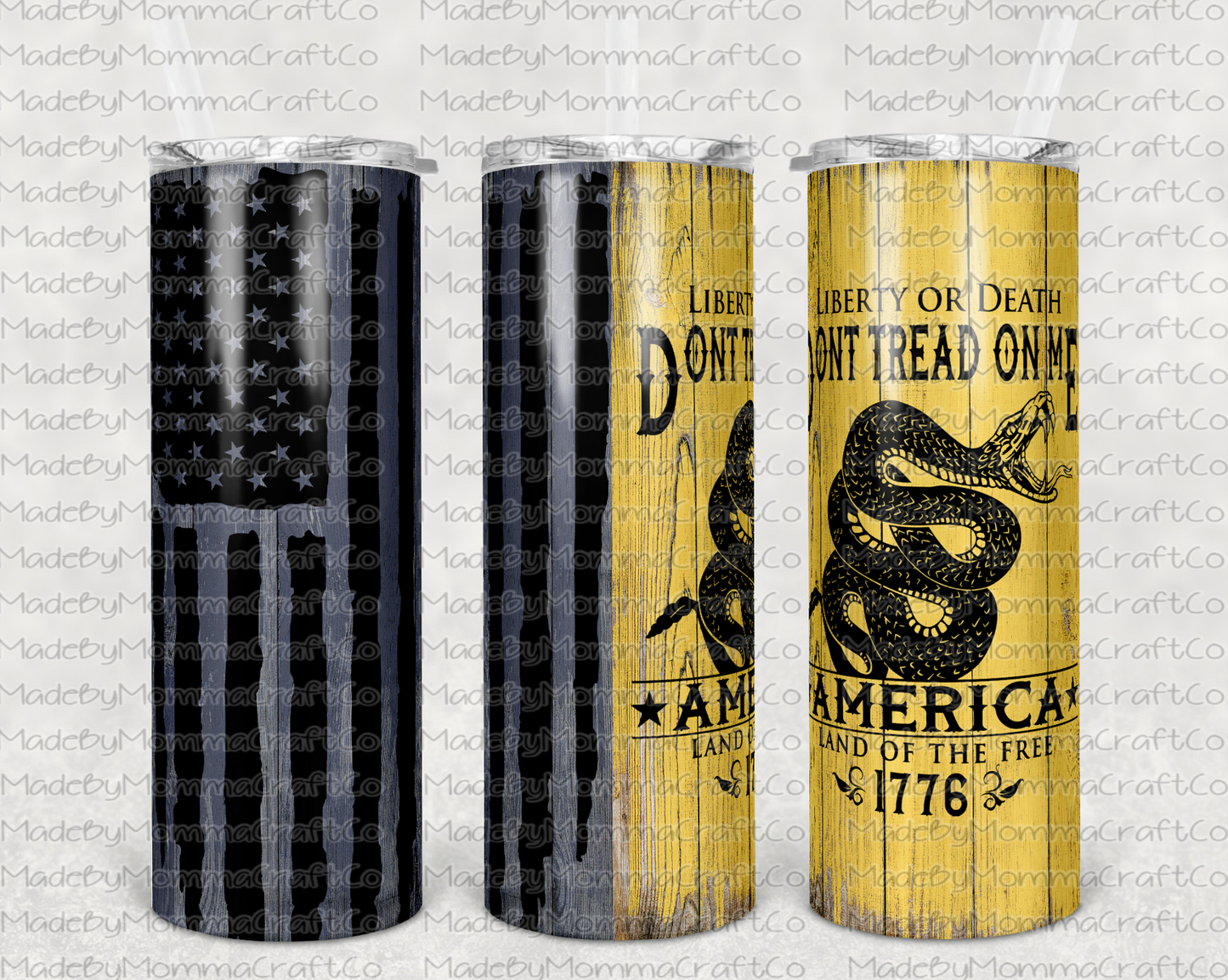 Dont Tread On My 2A Flag Manly Sublimation Tumbler Wrap - Or Clear Waterslide Wrap