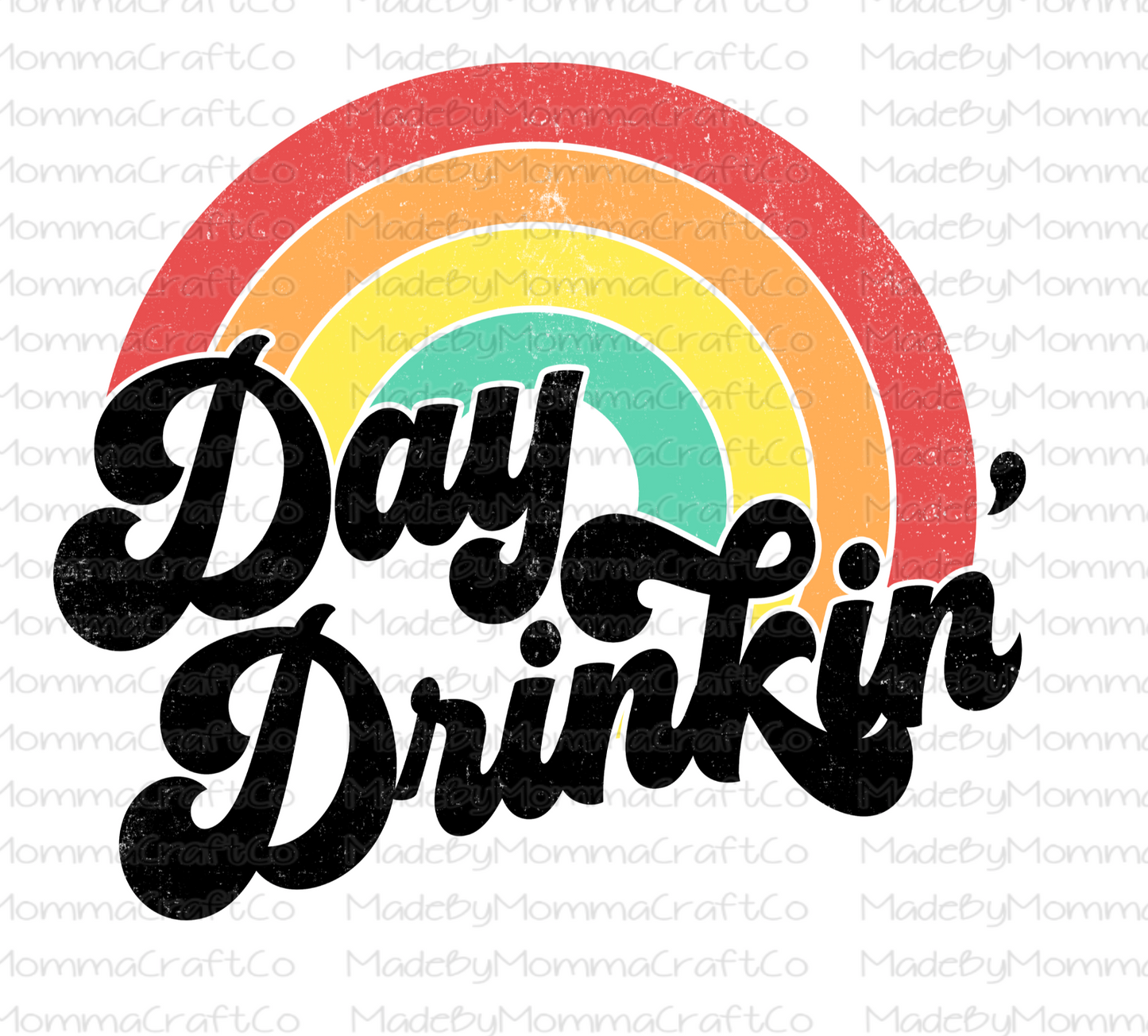 Retro Day Drinkin Rainbow - Cheat Clear Waterslide™ or White Cast Sticker