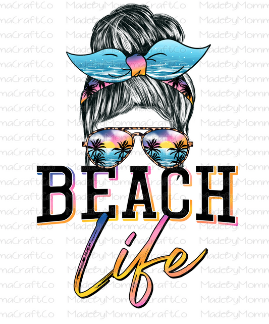 Beach Life Messy Bun - Cheat Clear Waterslide™ or White Cast Sticker