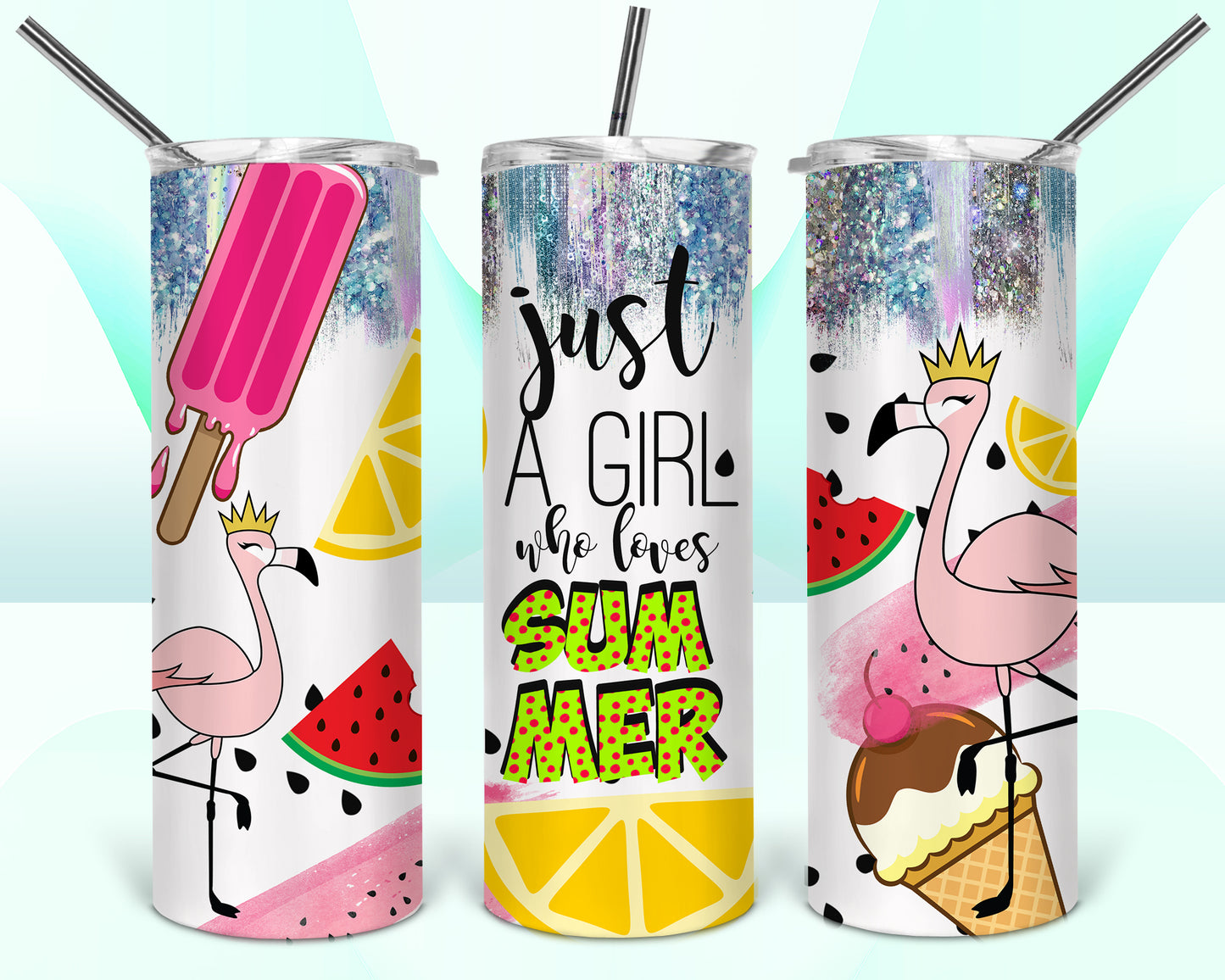 Just A Girl Who Loves Summer Sublimation Tumbler Wrap - Or Clear Waterslide Wrap