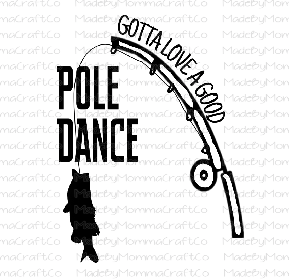 Pole Dance Fishing Man-Cheat Clear Waterslide™ or White Cast Sticker