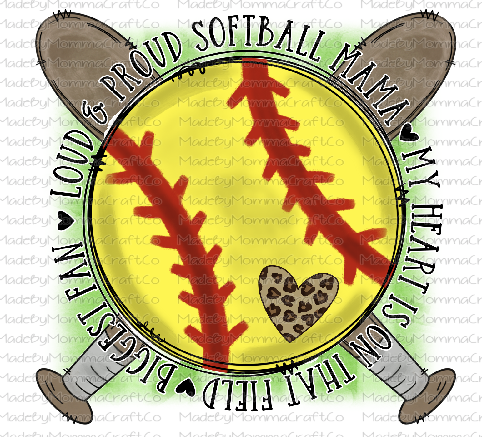 Softball Mama -Cheat Clear Waterslide™ or White Cast Sticker