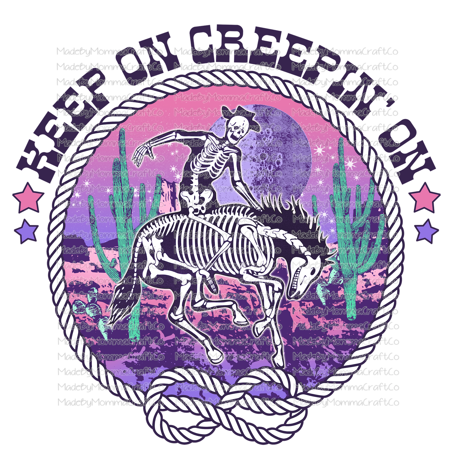 keep on creepin on rodeo western -Cheat Clear Waterslide™ or White Cast Sticker