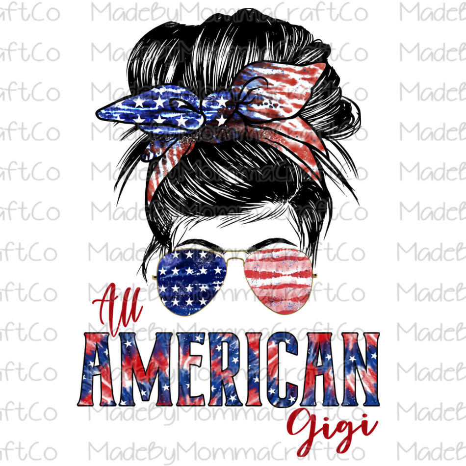 Messy Bun All American Gigi - Cheat Clear Waterslide™ or White Cast Sticker