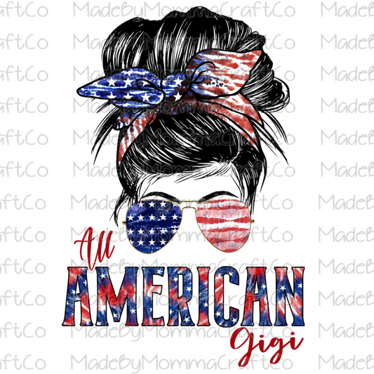 Messy Bun All American Gigi - Cheat Clear Waterslide™ or White Cast Sticker