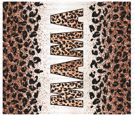 Leopard Mama Sublimation Tumbler Wrap - Or Clear Waterslide Wrap