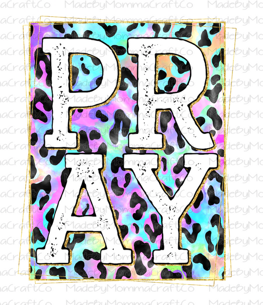 Pray Tie Dye Leopard - Cheat Clear Waterslide™ or White Cast Sticker