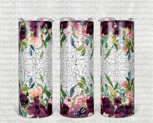 Crackle Floral Sublimation Tumbler Wrap - Or Clear Waterslide Wrap