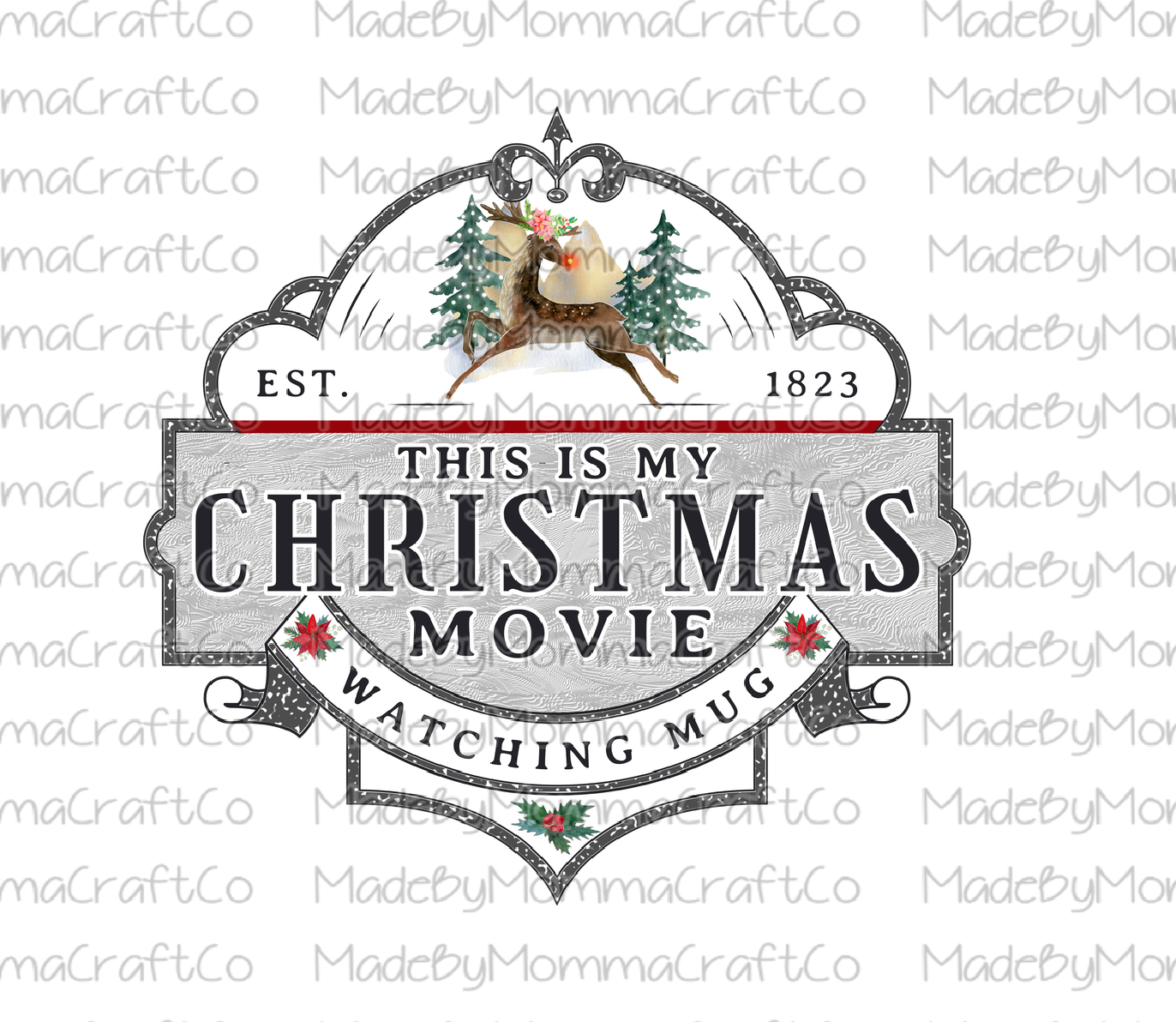 This is My Christmas Movie Watching Mug Cheat Clear Waterslide™ or White Cast Sticker