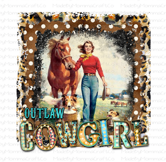 Cowgirl Horse Leopard Frame - Cheat Clear Waterslide™ or White Cast Sticker