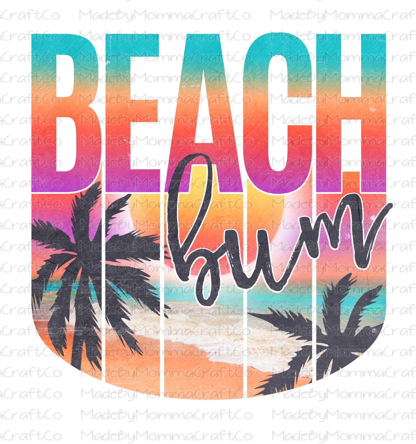 Retro Beach Bum - Cheat Clear Waterslide™ or White Cast Sticker