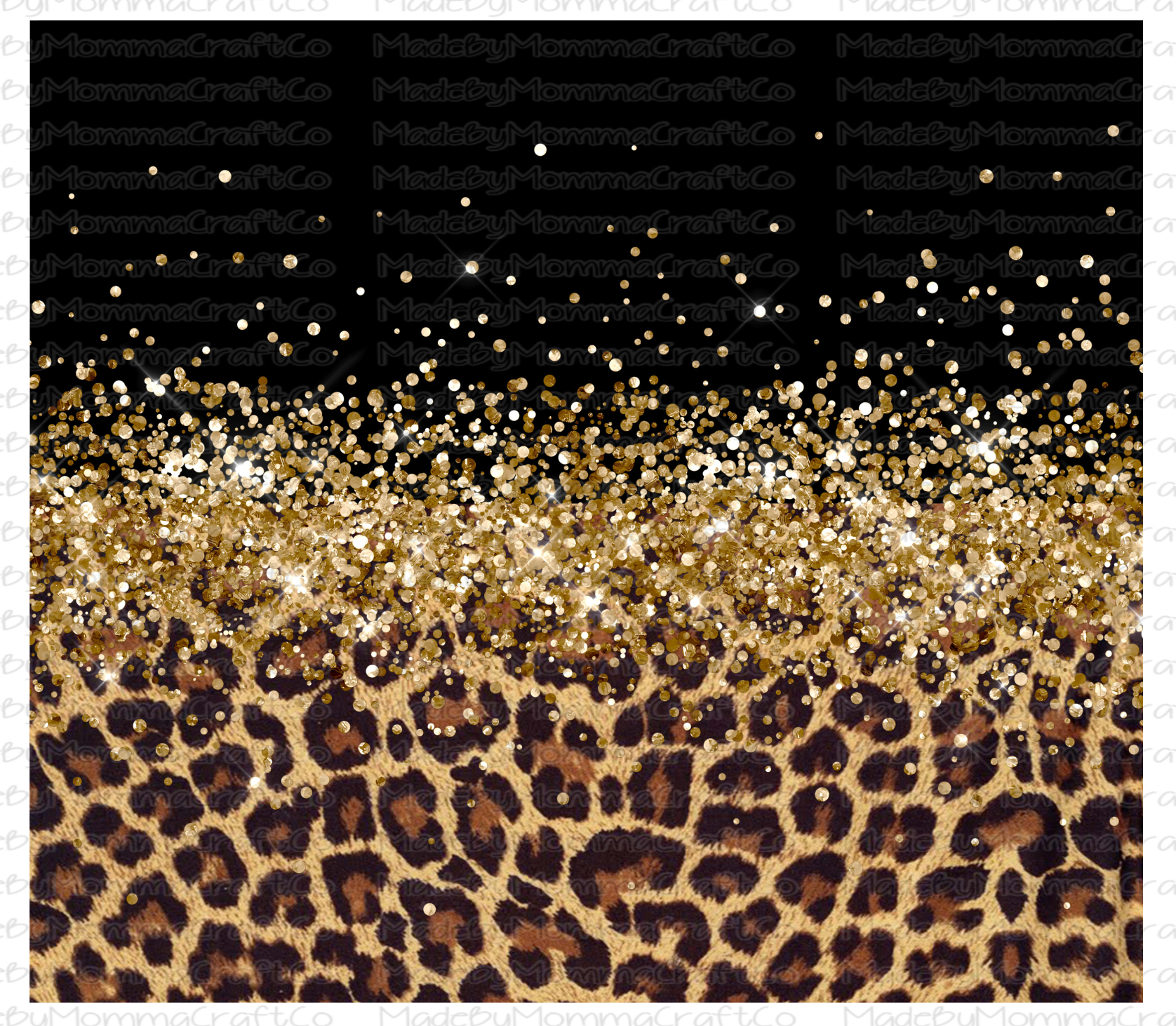 Leopard Gold Glitter Sublimation Tumbler Wrap - Or Clear Waterslide Wr –  Made By Momma Waterslides