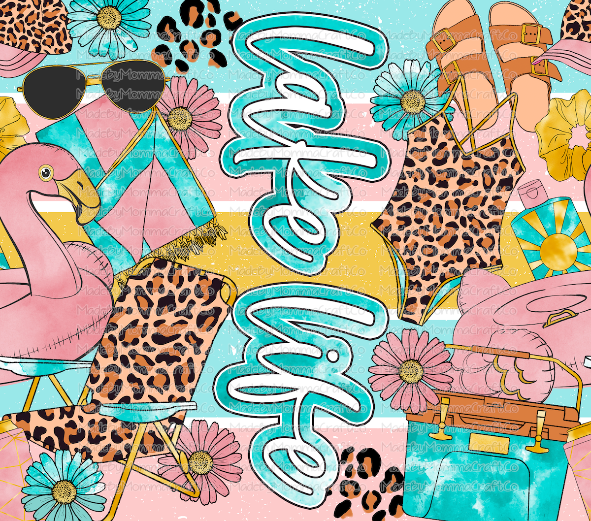 Lake Life Tumbler Wrap - Sublimation Or Clear Waterslide Wrap