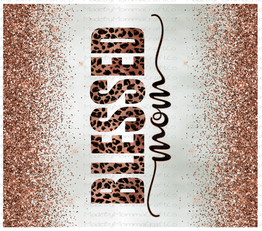 Blessed Mom Rose Gold Glitter Sublimation Tumbler Wrap - Or Clear Waterslide Wrap