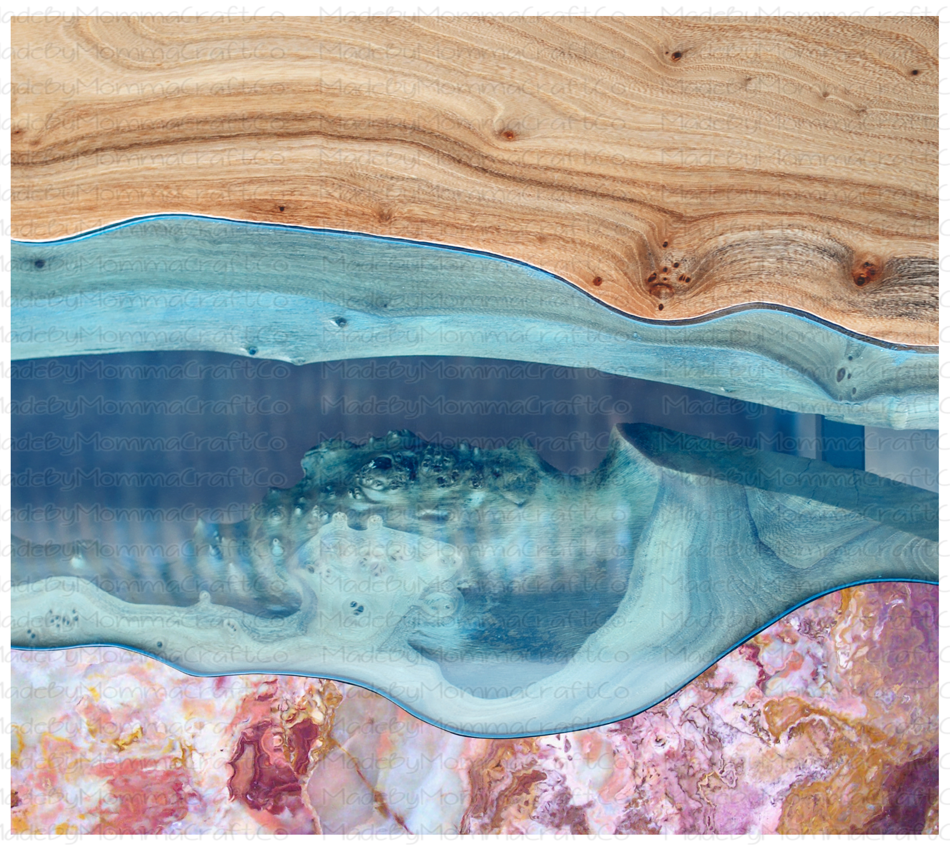 Wood Live Edge Sublimation Tumbler Wrap - Or Clear Waterslide Wrap