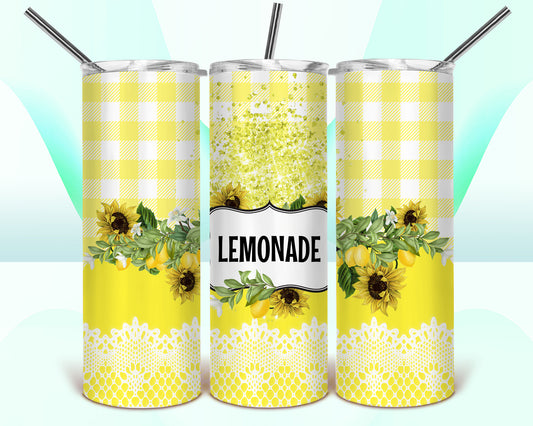 Lemonade Floral Sublimation Tumbler Wrap - Or Clear Waterslide Wrap