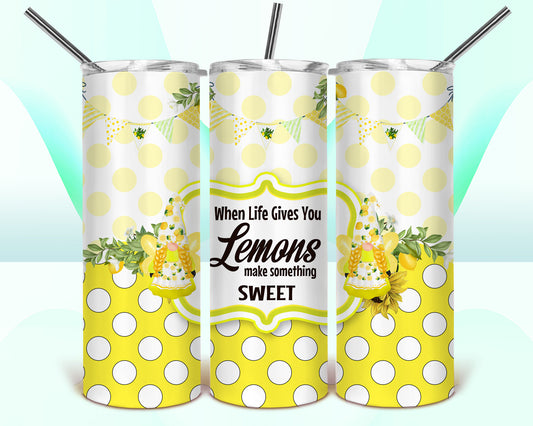 When Life Gives You Lemons Dots Sublimation Tumbler Wrap - Or Clear Waterslide Wrap