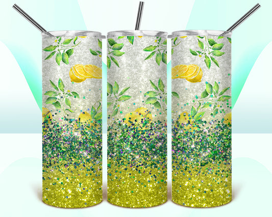 Lemonade Glitter Lemons Sublimation Tumbler Wrap - Or Clear Waterslide Wrap