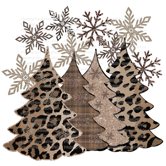 Leopard Tan Christmas Trees -Cheat Clear Waterslide™ or White Cast Sticker