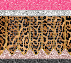 Leopard Glitter Pencil Tumbler Wrap - Sublimation Or Clear Waterslide Wrap