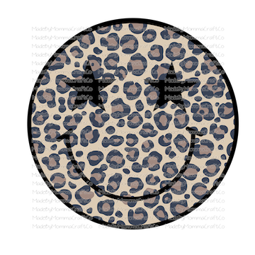 leopard smiley face -Cheat Clear Waterslide™ or White Cast Sticker