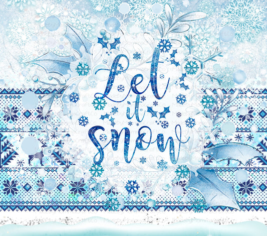 Let it Snow Christmas Tumbler Wrap - Sublimation Vinyl Or Waterslide Wrap