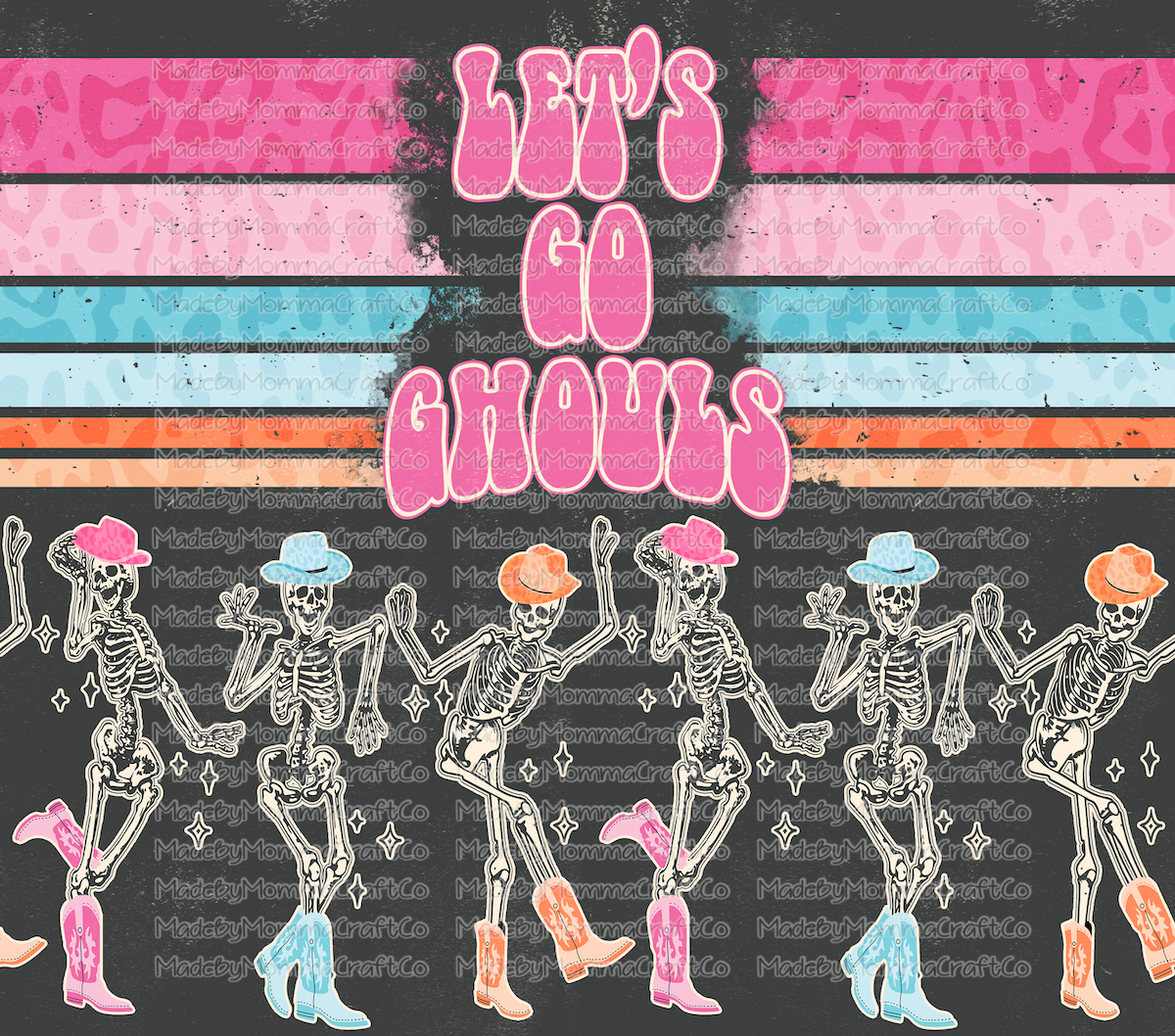 lets go ghouls Tumbler Wrap - Sublimation Or Clear Waterslide Wrap