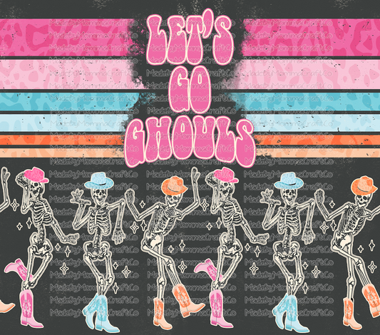 lets go ghouls Tumbler Wrap - Sublimation Or Clear Waterslide Wrap