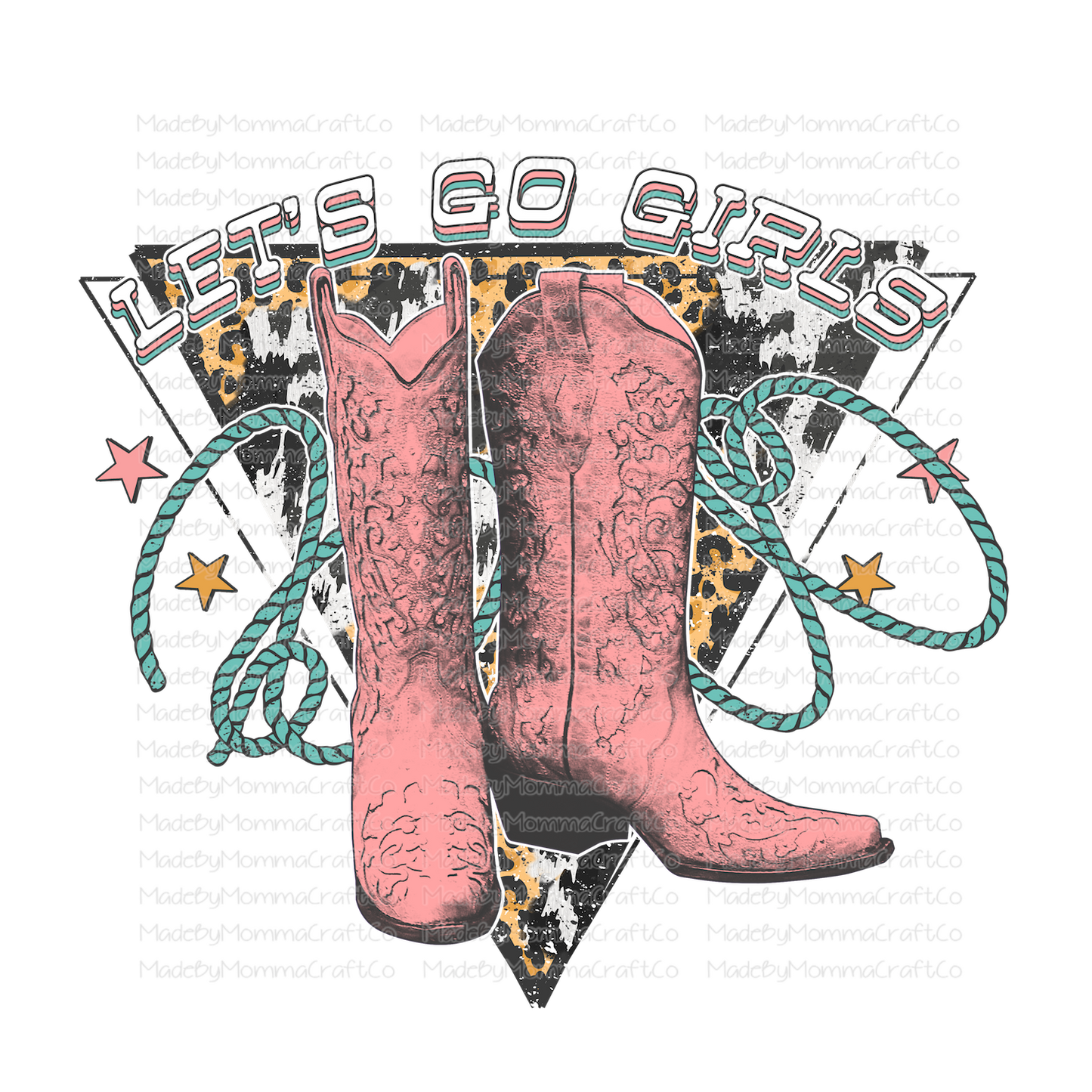 Lets Go Girls Pink Boots Vintage - Cheat Clear Waterslide™ or White Cast Sticker
