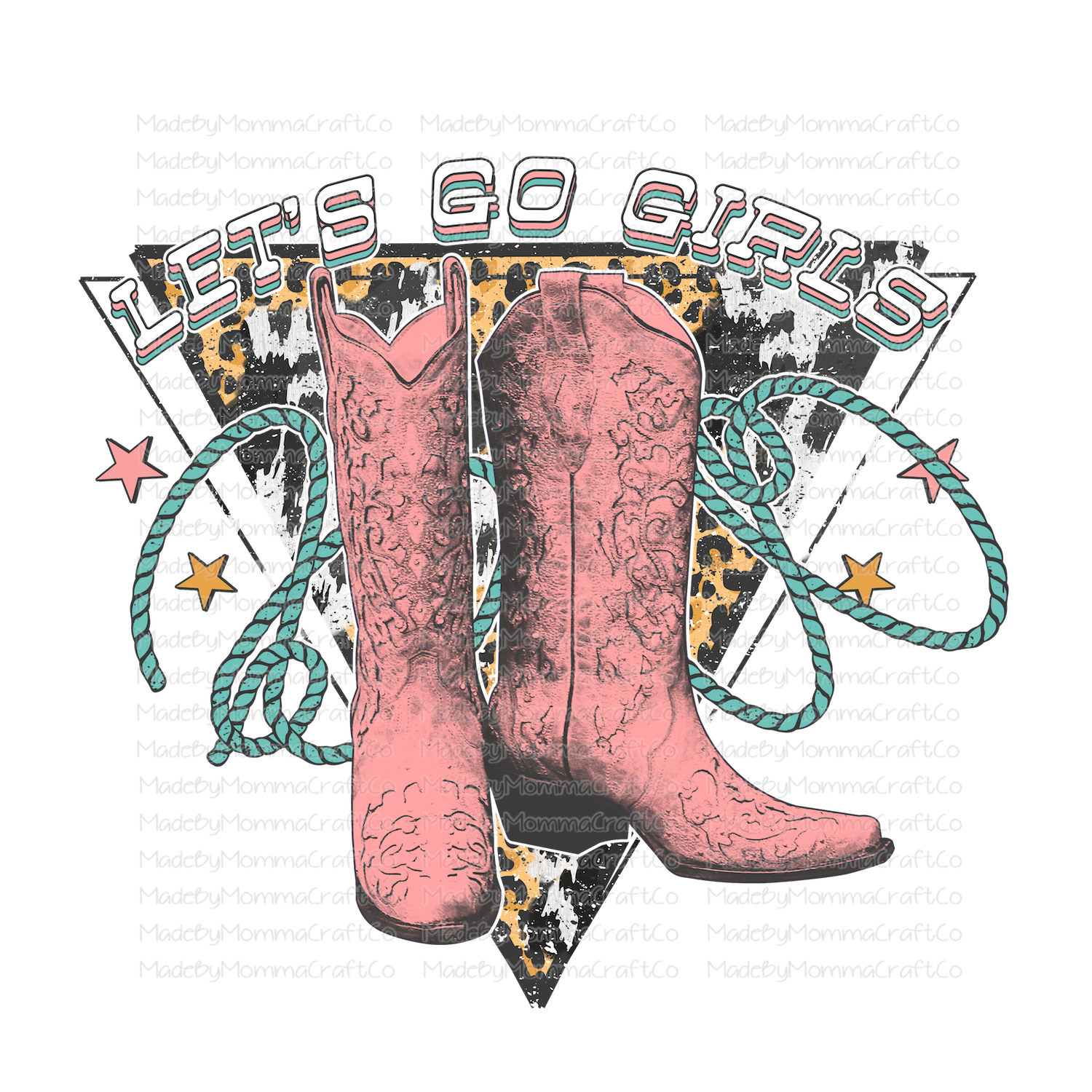 Lets Go Girls Pink Boots Vintage - Cheat Clear Waterslide™ or White Cast Sticker