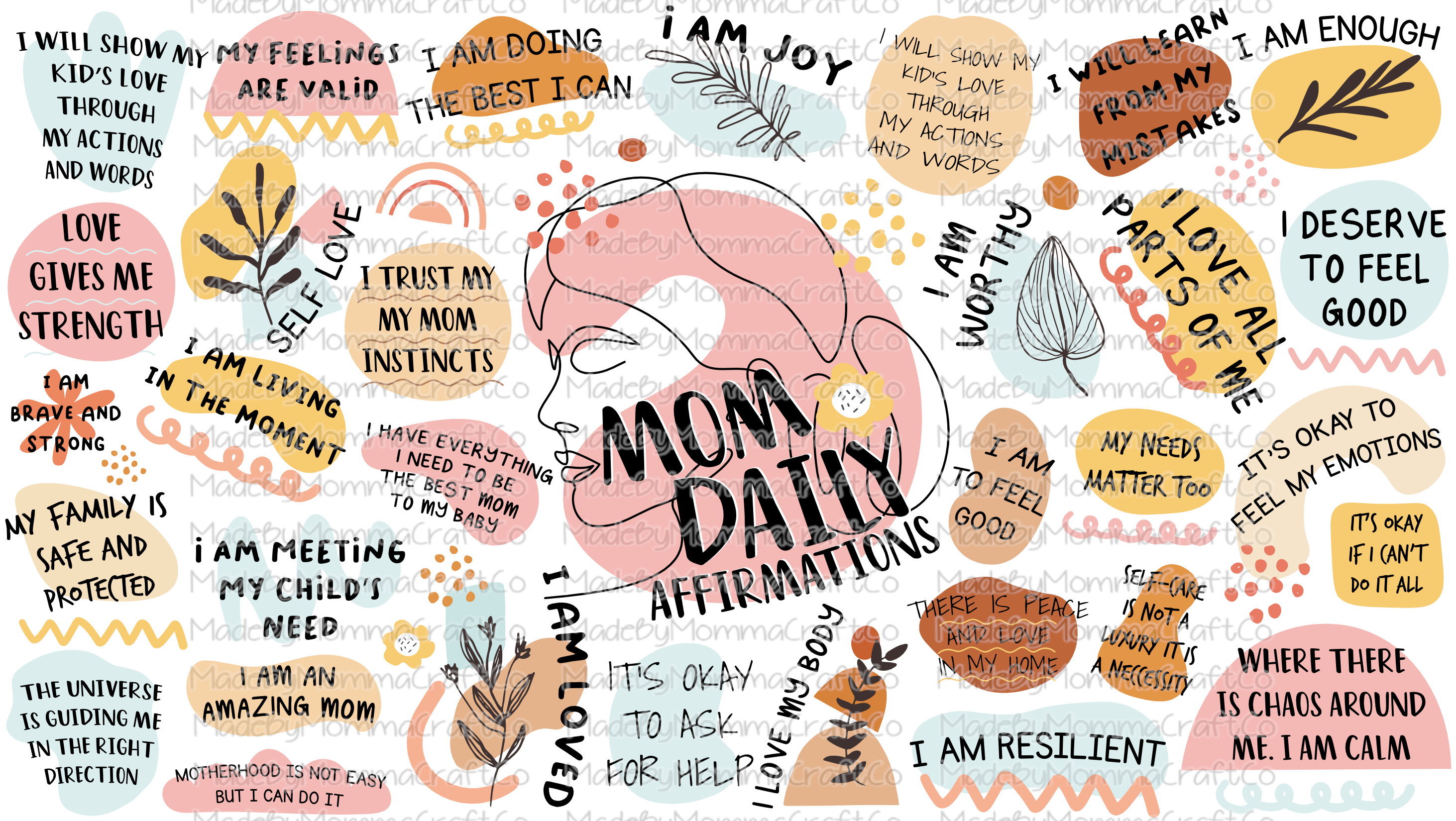 Mom Daily Affirmations Sublimation Libbey Can Wrap