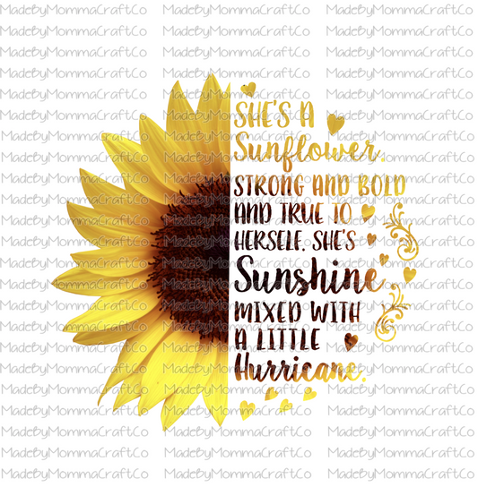 Sunflower Sunshine mixed with Hurricane -Cheat Clear Waterslide™ or White Cast Sticker