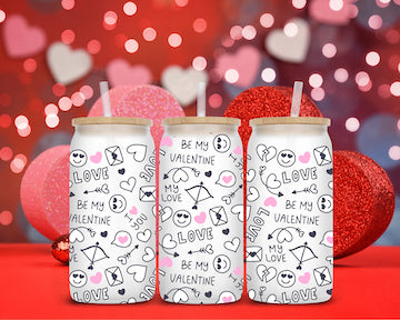 Love Pattern Sublimation Libbey Can Wrap