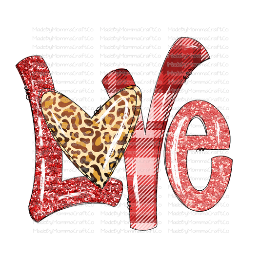 love vday leopard plaid- Cheat Clear Waterslide™ or White Cast Sticker