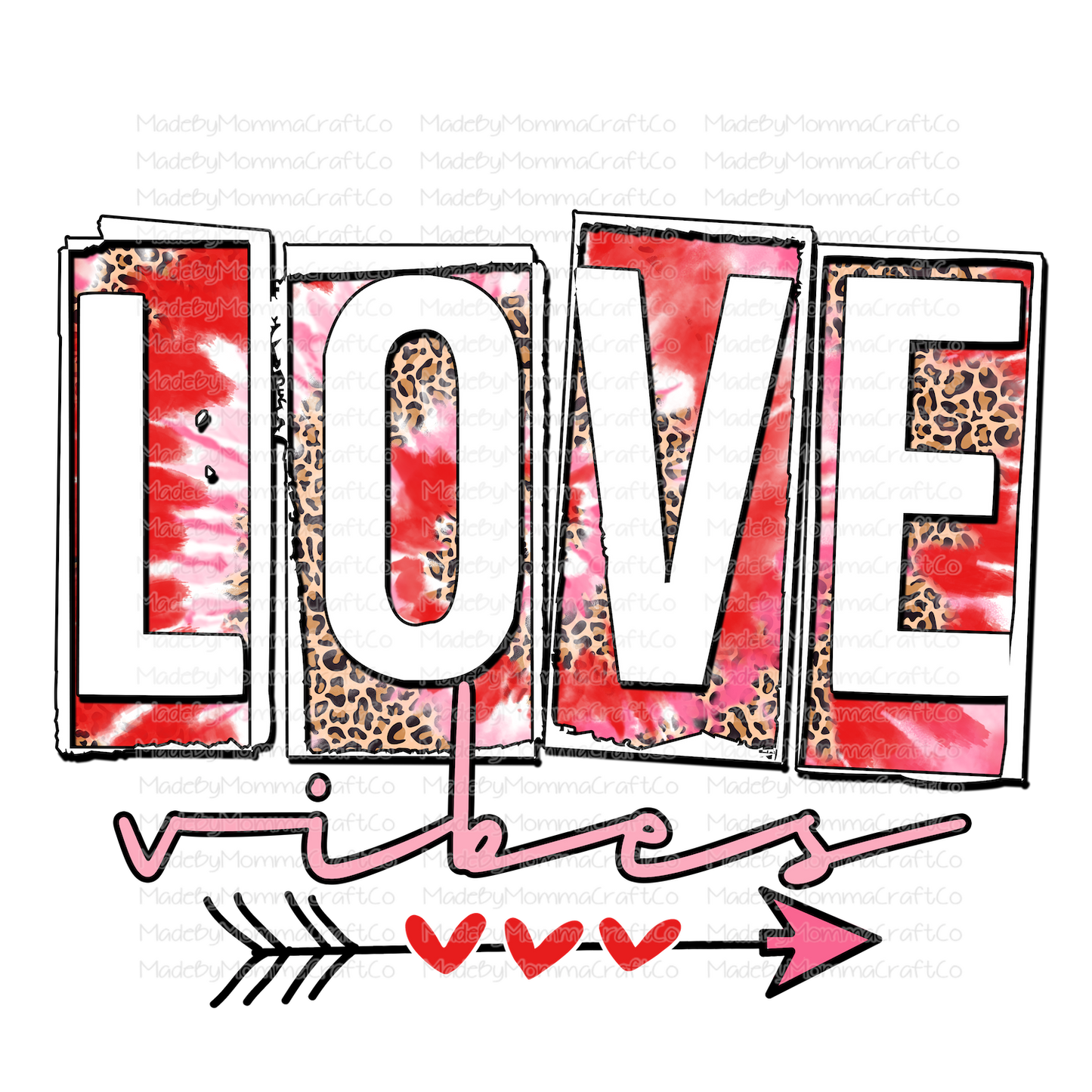 Love Vibes Valentines Day - Cheat Clear Waterslide™ or White Cast Sticker