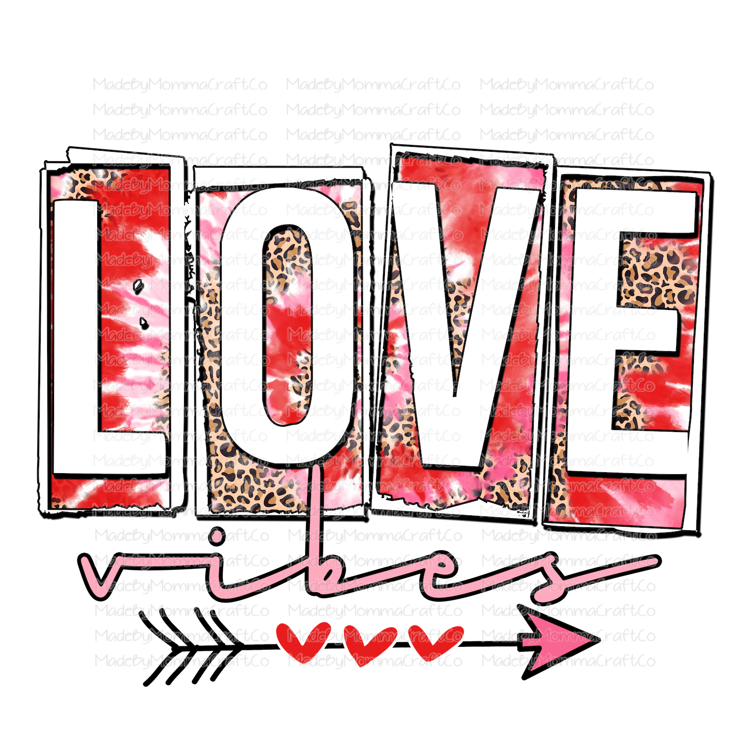 Love Vibes Valentines Day - Cheat Clear Waterslide™ or White Cast Sticker